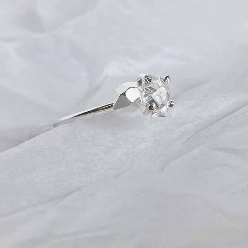 共生戒指 Twin Herkimer Diamond Ring 925純銀