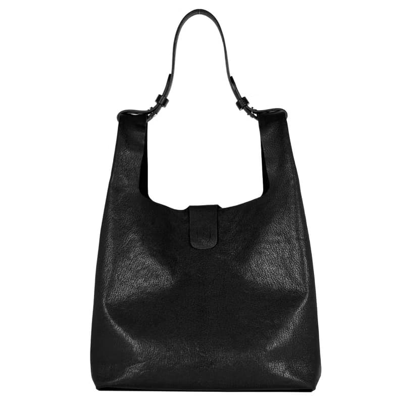 Usual Bag M Black_Goat Skin_ tote bag_Genuine leather_Shoulder&Crossbody bag
