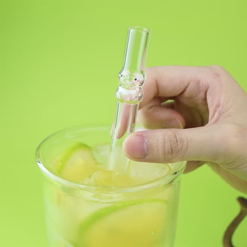 Dino Girl恐龍造型玻璃吸管-清透