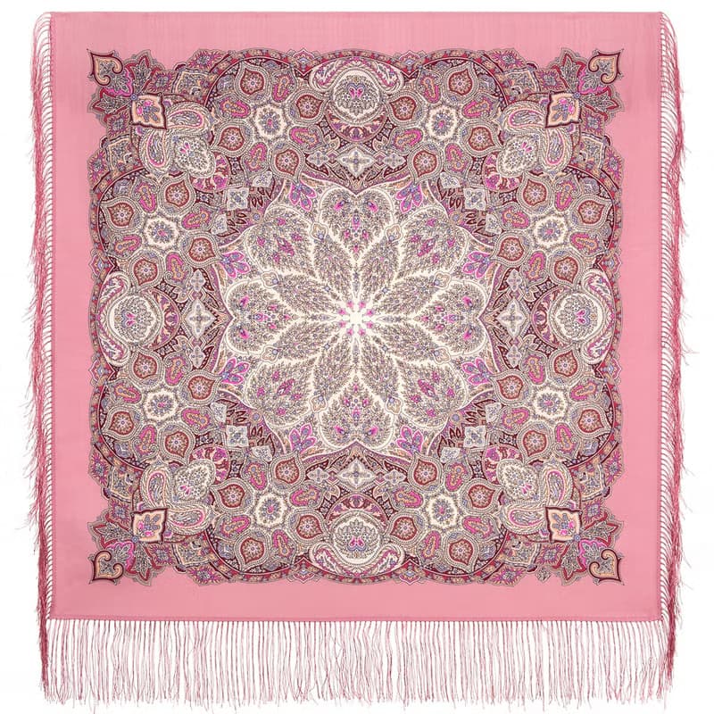 Authentic Pavlovo Posad Russian Shawl Scarf Soft 100% Wool 89x89 cm 2077-3