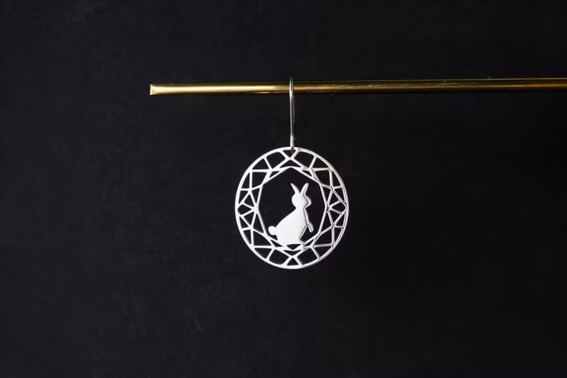 兔子耳環(單邊/一對) 寶石與動物系列:抗敏醫療鋼 -