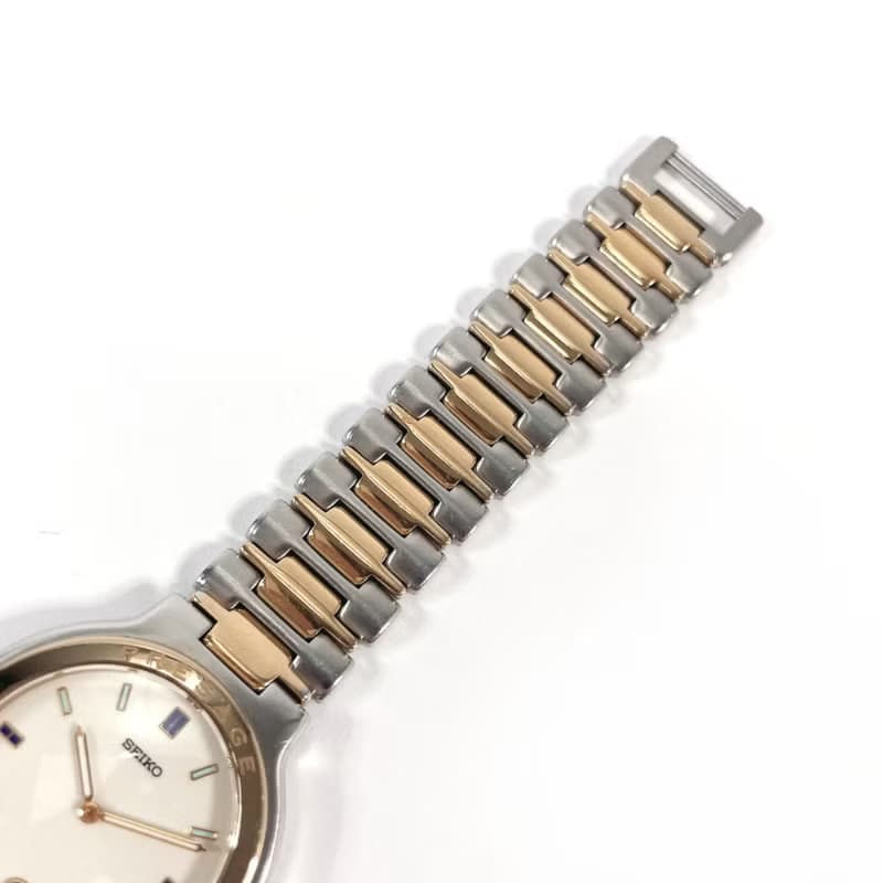 【日本直送 中古美品】セイコー SEIKO 腕時計 5E39-6A10 プレサージュ ステンレススチール シルバー クオーツ