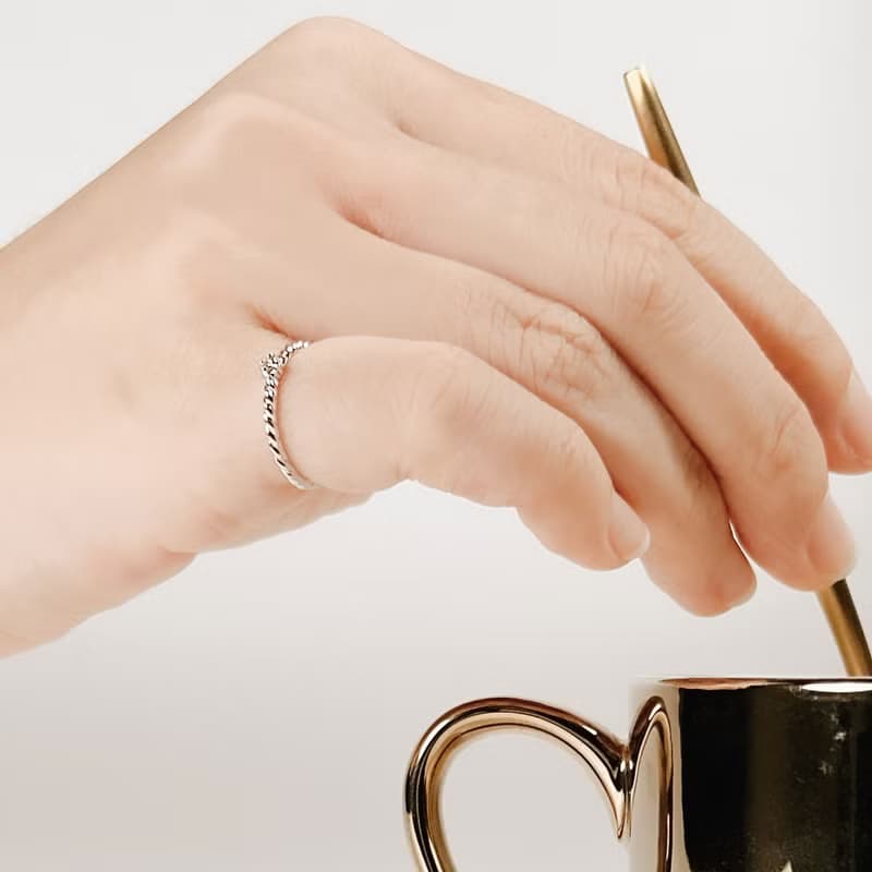 鑽石戒指 單鑽白K金色/線戒 尾戒 鑽戒 925銀 克拉 輕奢 輕珠寶