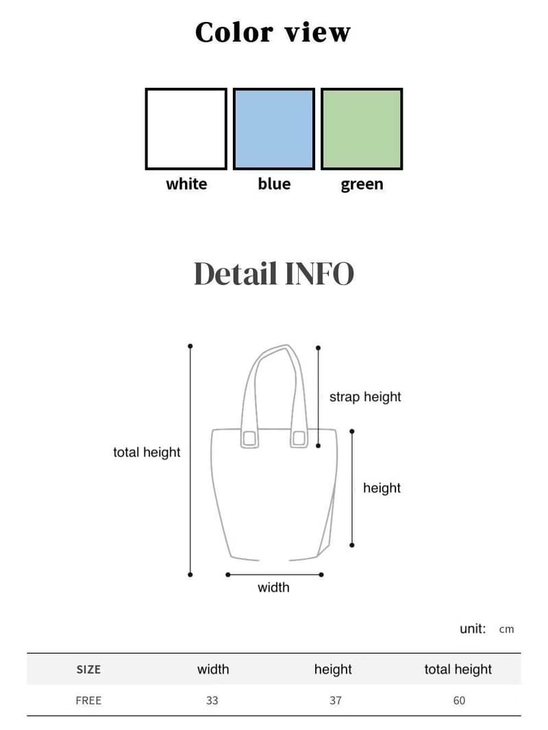 Embroidered Logo Eco Bag – Lightweight & Foldable | White / Blue / Green