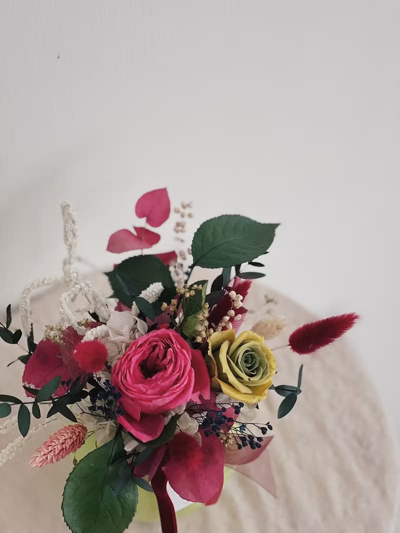 【永生玫瑰花盆花】• 情人節禮物/生日禮物/永生花/永生玫瑰花