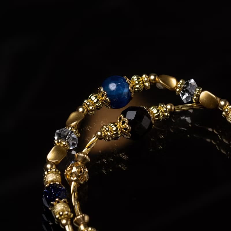 星空製造所 I 藍晶金曜石拉長石雙圈手鍊 C1661