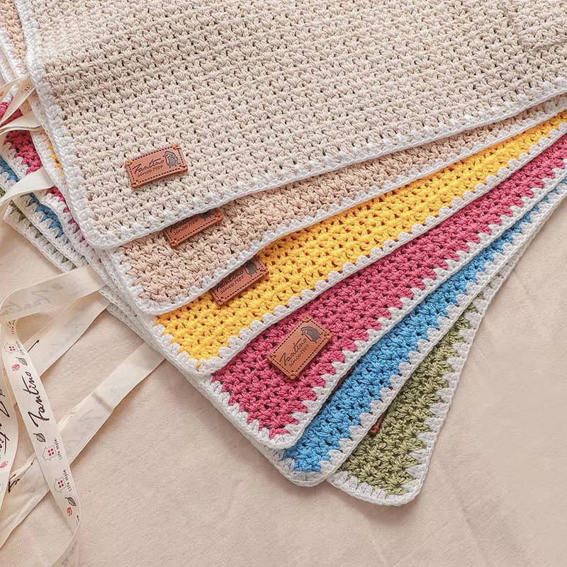 職人手作針織編織餐墊/餐具收納袋/生日禮/環保(不含餐具)-米白色/交換禮物