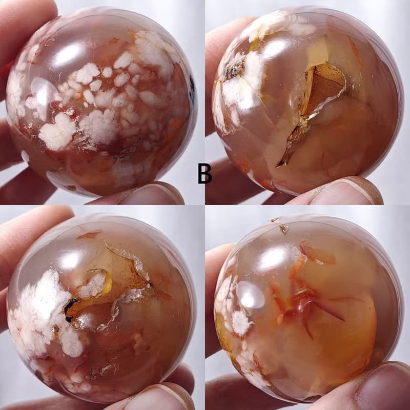 稀有櫻花瑪瑙晶球擺件 招財微晶洞 富貴圓滿 收藏 有球必應 禮物