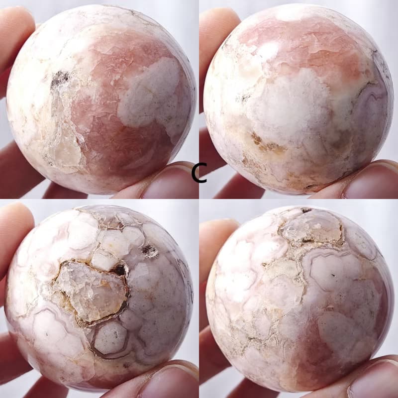 稀有櫻花瑪瑙晶球擺件 招財微晶洞 富貴圓滿 收藏 有球必應 禮物