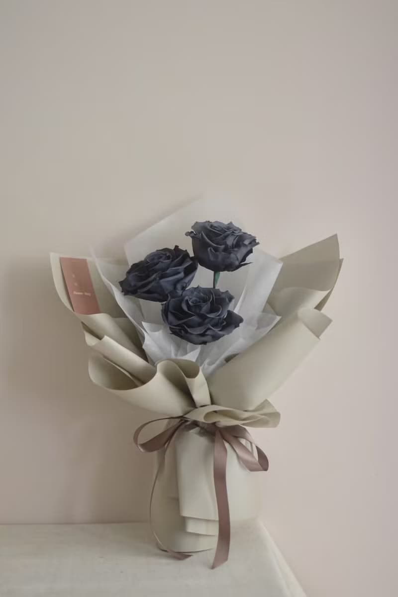 /3朵厄瓜多灰藍色玫瑰花束/七夕 求婚 情人節 紀念日 生日 母親節