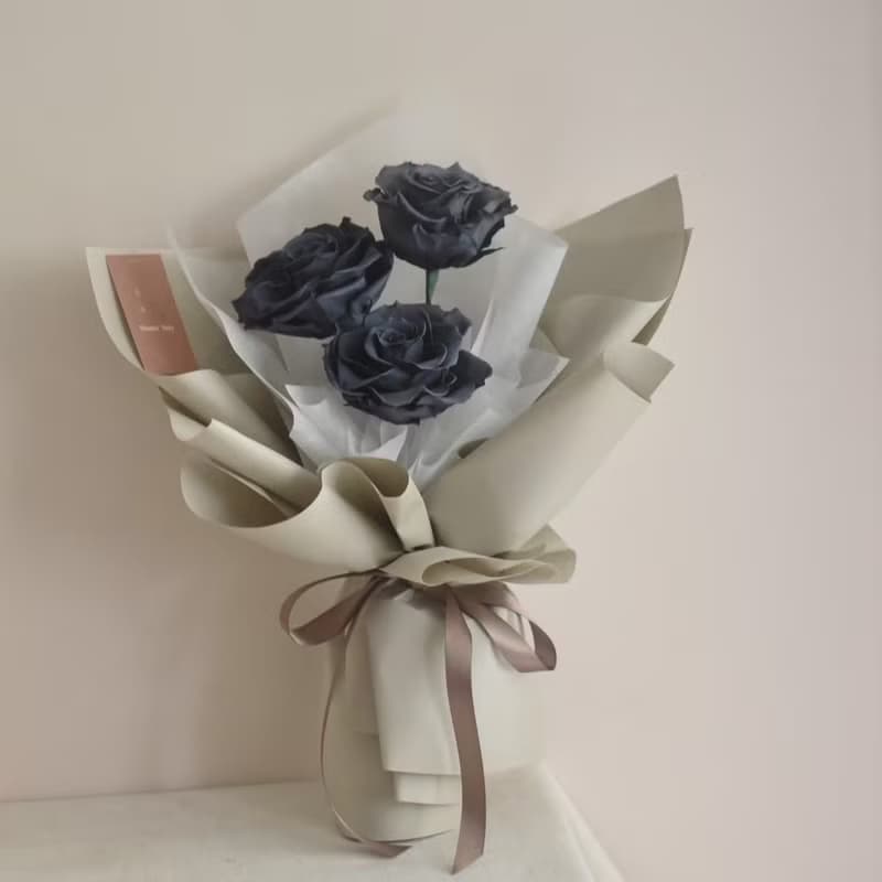 /3朵厄瓜多灰藍色玫瑰花束/七夕 求婚 情人節 紀念日 生日 母親節