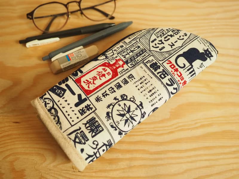 英國製作 懷舊日本海報直立式筆袋 眼鏡袋 餐具袋 化妝袋