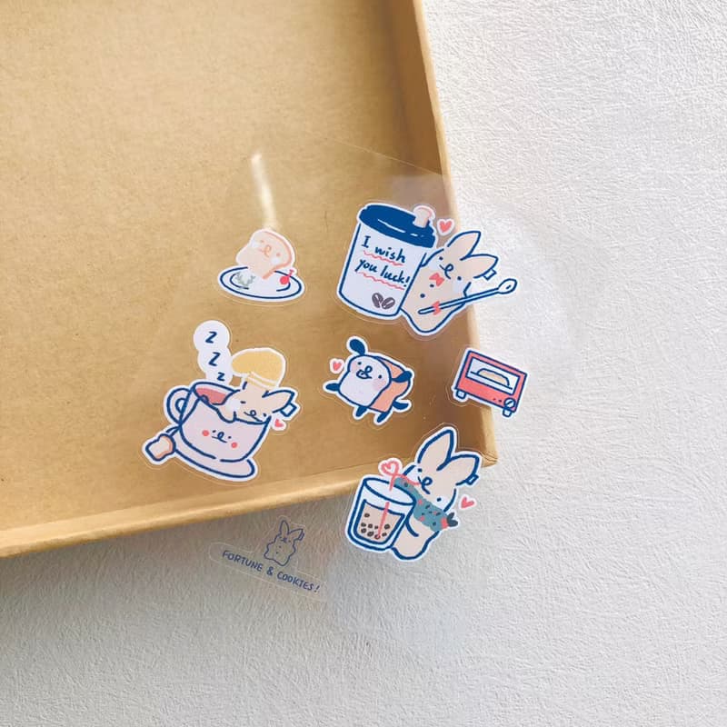 啵尼兔 / 可愛防水日本PET貼紙 / 下午茶時光