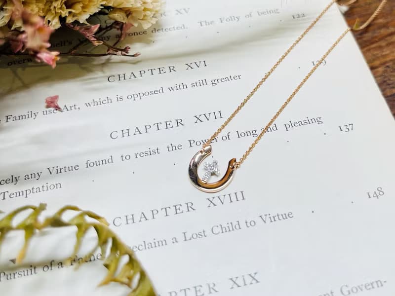 【Moriarty Jewelry】- 神聖馬蹄鐵 U型 - 14K 玫瑰金  小鑽項鍊