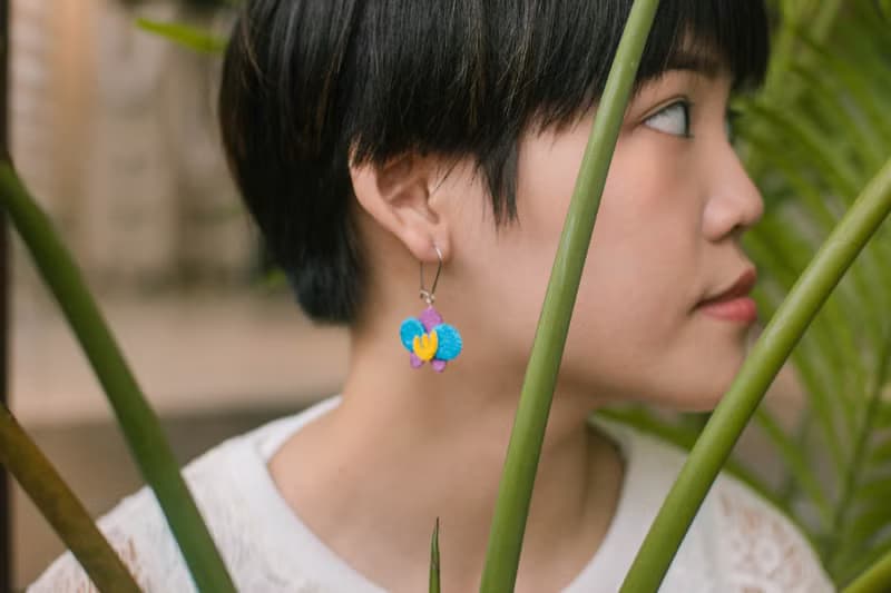 刺繡耳飾 - Orchid 蘭