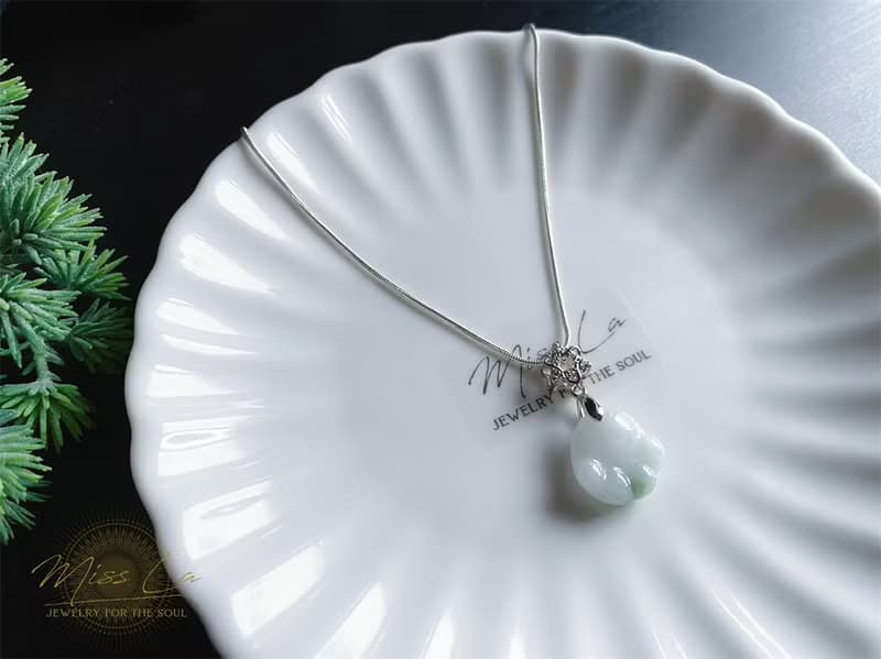 天然緬甸玉 翡翠 貓掌 項鍊 吊墜 玉墜 生日禮物 禮物 閨