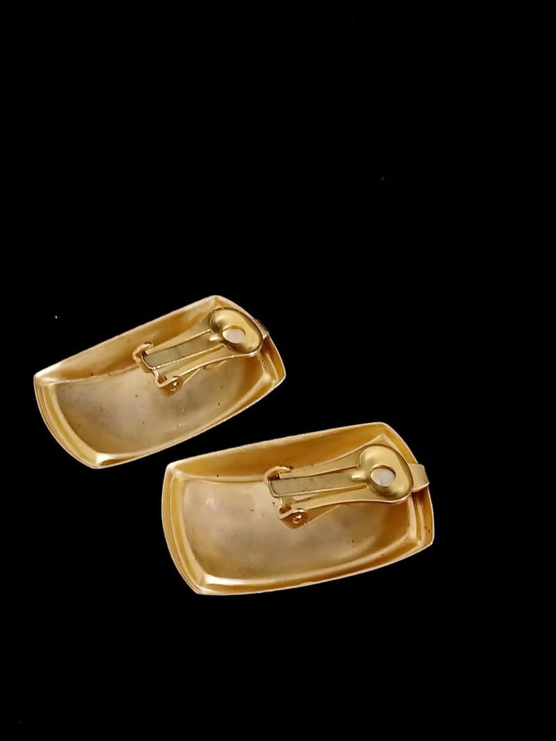 vintage jewelry  古董幾何造型夾式耳環