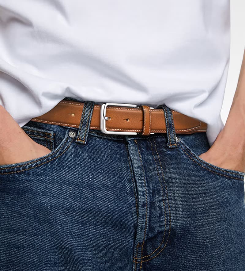 可裁剪【免費刻英文名】男士真皮腰帶 高檔商務皮帶 窄版牛皮褲帶