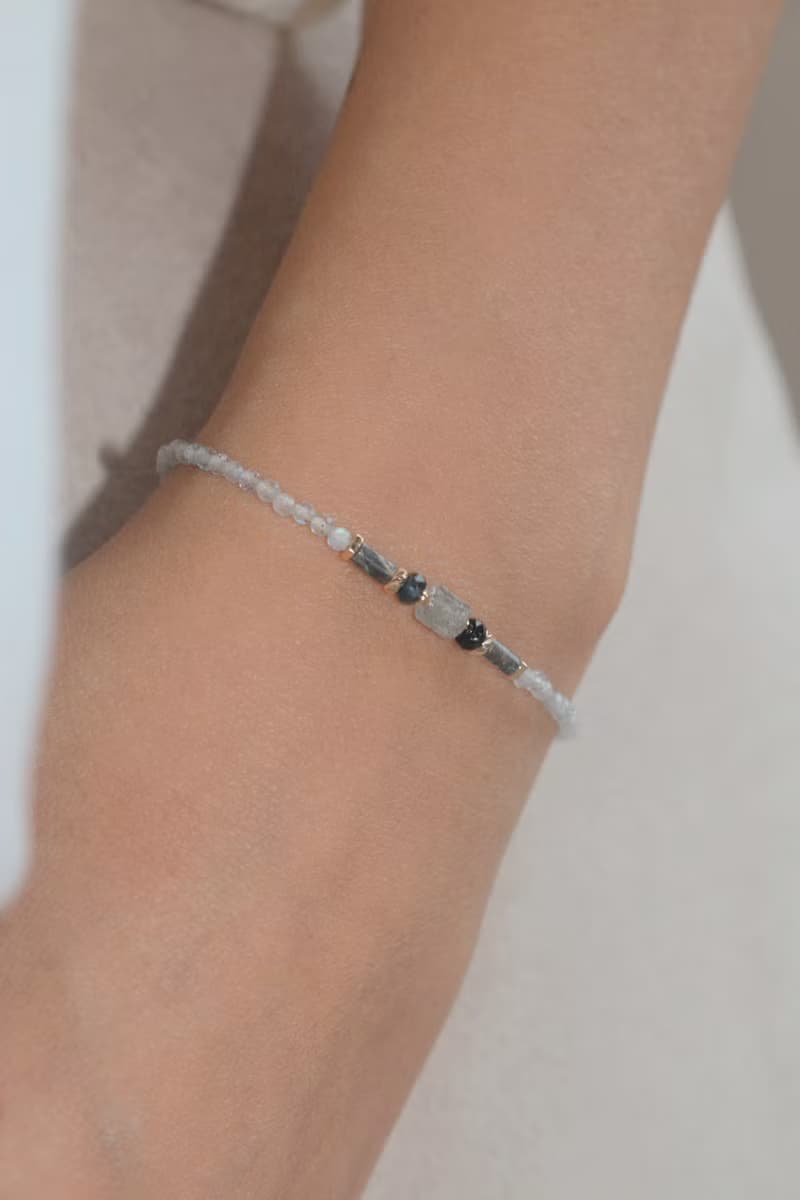 手鍊 光譜石 藍寶石 天然石 - 滿足 -