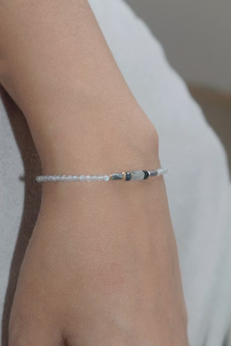 手鍊 光譜石 藍寶石 天然石 - 滿足 -