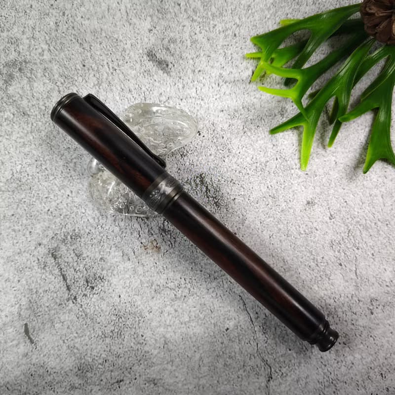 黑檀木 原木 手工筆 鋼筆 轉轉魚款