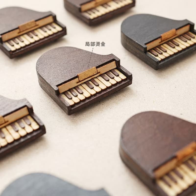 仿真鋼琴吊飾 鑰匙圈 咖啡色 音樂手作禮物
