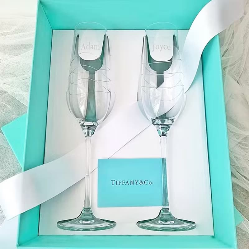 【訂製】情人節禮物 紀念日 週年禮品 日本限定 Tiffany  酒杯