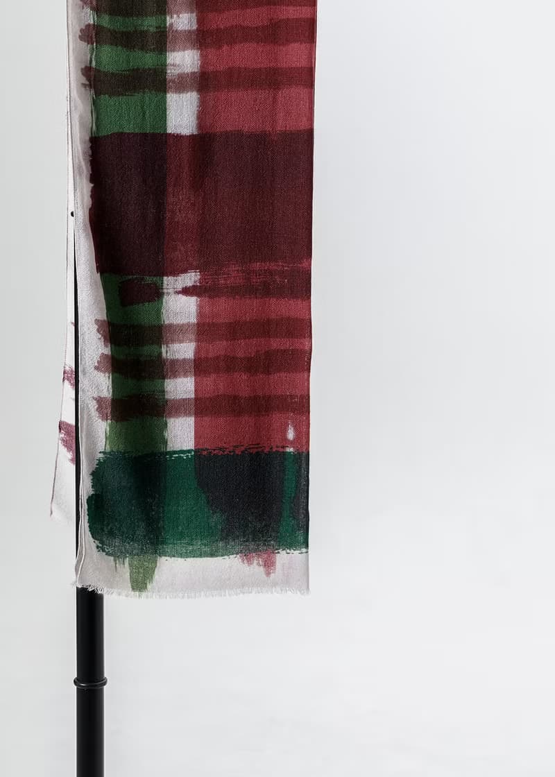 織色水彩紋路羊毛圍巾