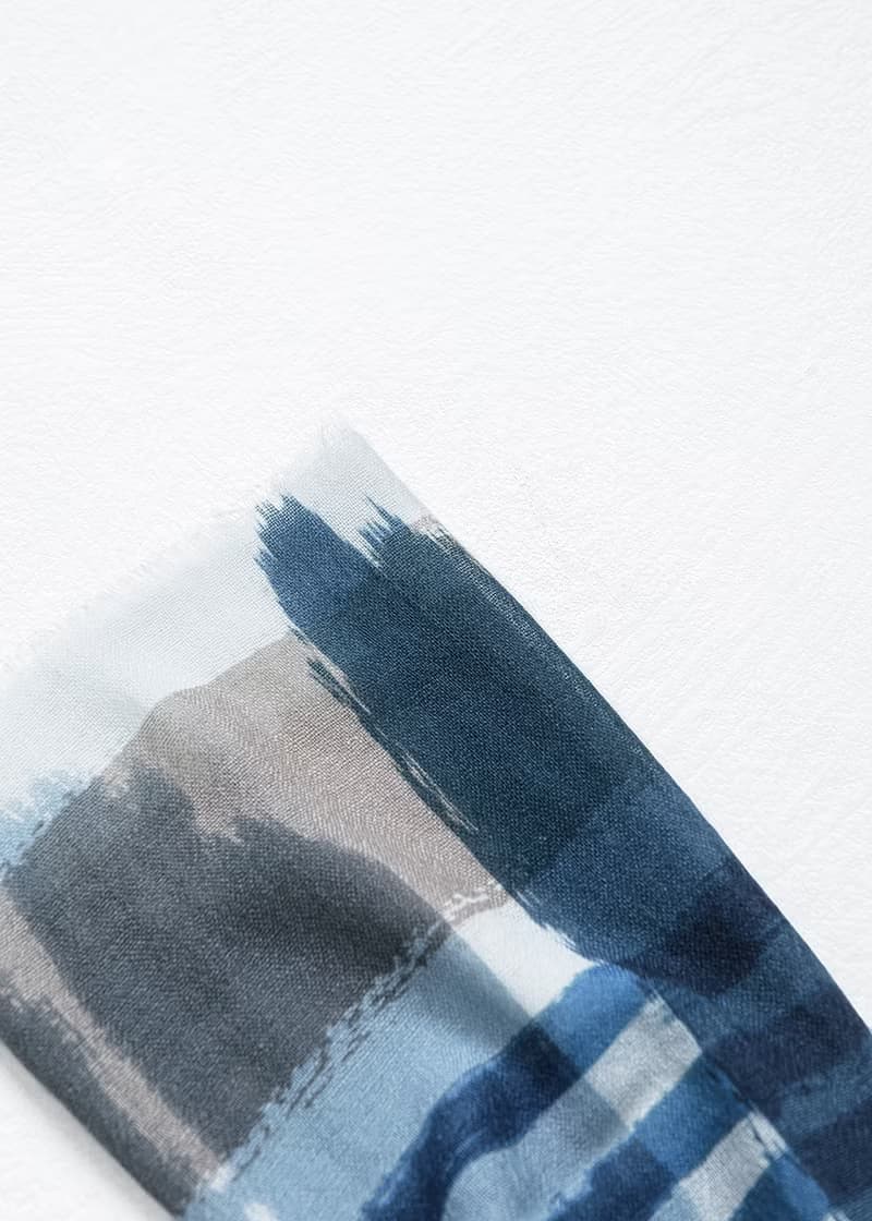 織色水彩紋路羊毛圍巾