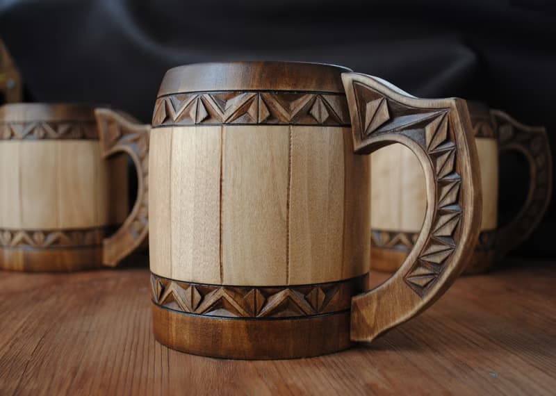Personalized christmas gift Wooden beer mug Man anniversary gift Dad Brother mug
