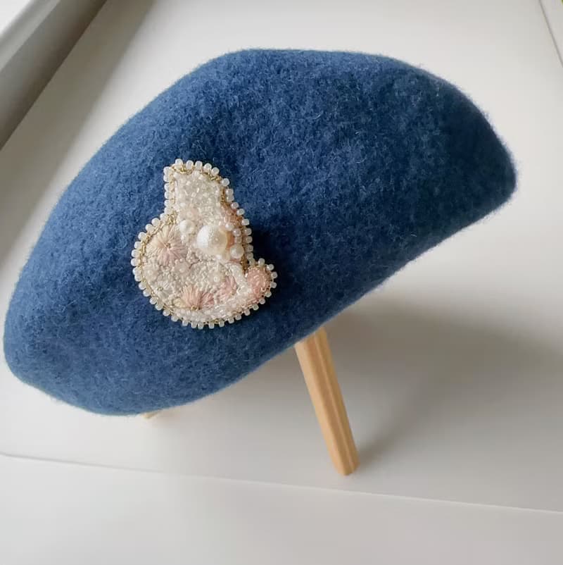 手工刺繡 小白貓Marie胸針/ 耳環/ 髮夾系列