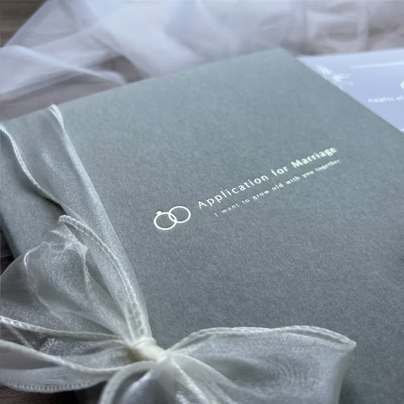 【24h快速出貨】-結婚書約/結婚證書/書約套組-永恆-灰青 - 異性