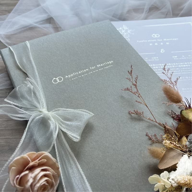 【24h快速出貨】-結婚書約/結婚證書/書約套組-永恆-灰青 - 異性