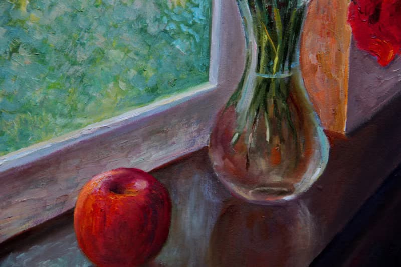 Poppy Painting Original Art Flowers Artwork Bouquet in vase