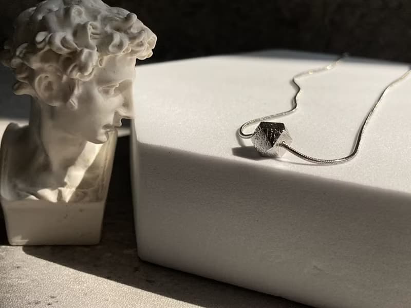 【Infinitas。立方八角天鐵隕石項鍊】天然鎳鐵殞石、瑞典M鐵