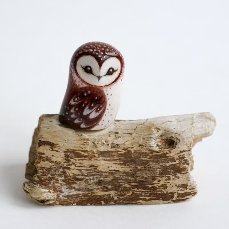 Barn owl figurine, barn owl sculpture, cute owl gift figurines