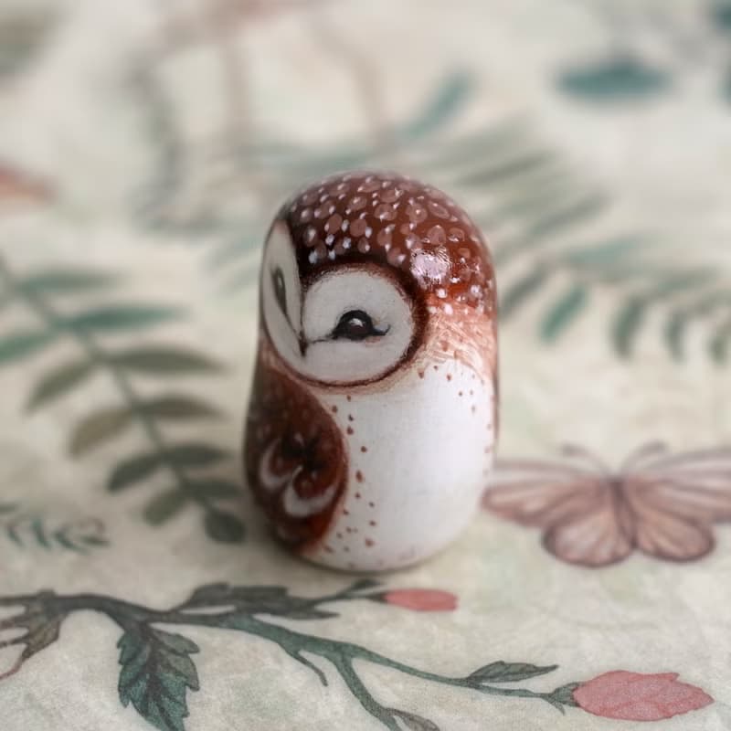 Barn owl figurine, barn owl sculpture, cute owl gift figurines