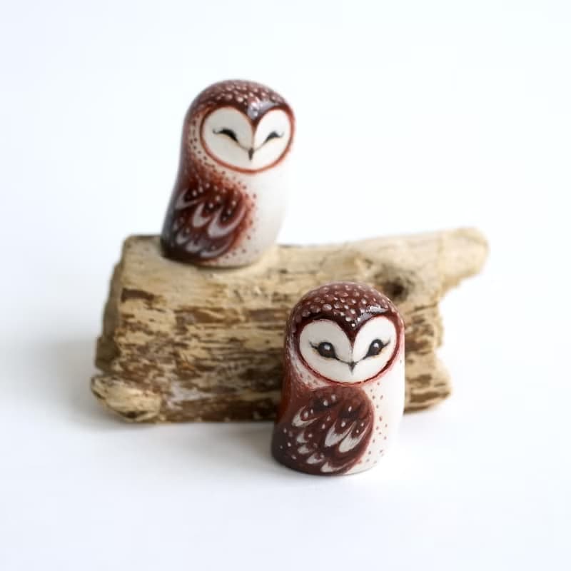 Barn owl figurine, barn owl sculpture, cute owl gift figurines