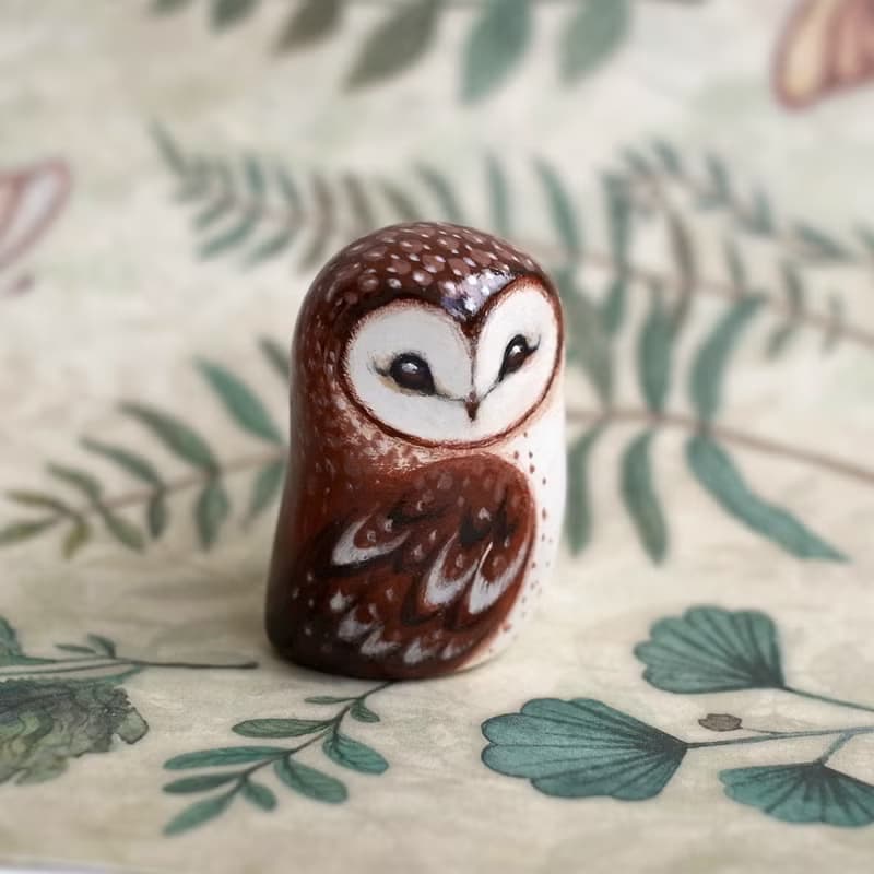 Barn owl figurine, barn owl sculpture, cute owl gift figurines