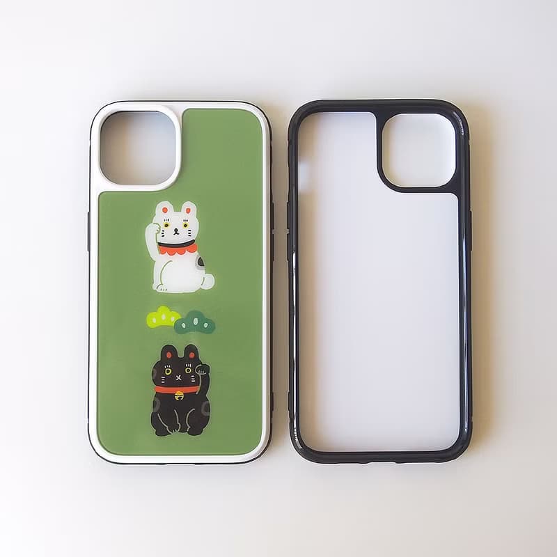 【強化ガラスiPhoneケース】招き猫