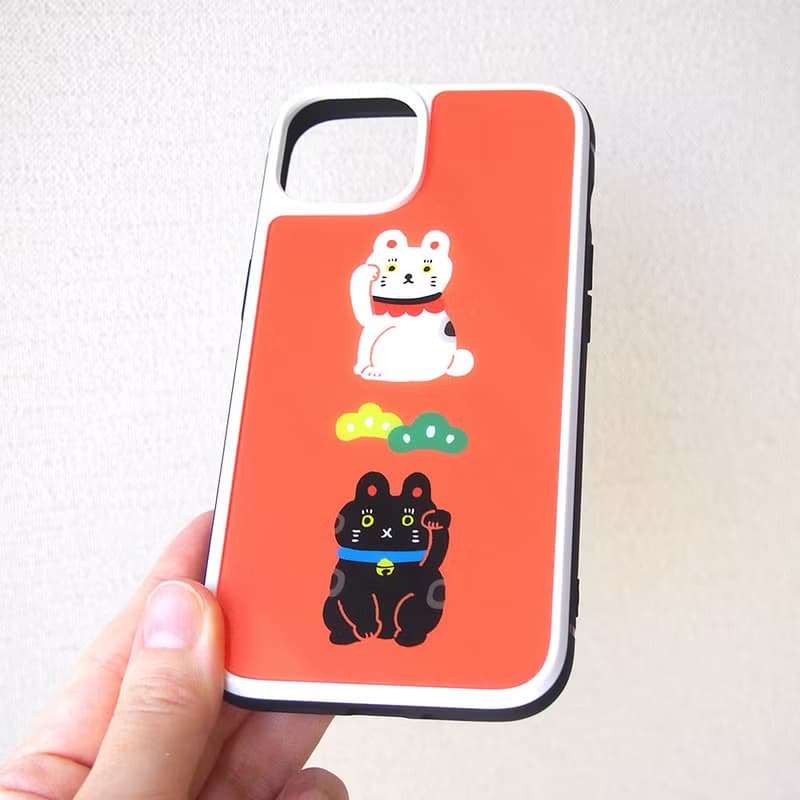 【強化ガラスiPhoneケース】招き猫