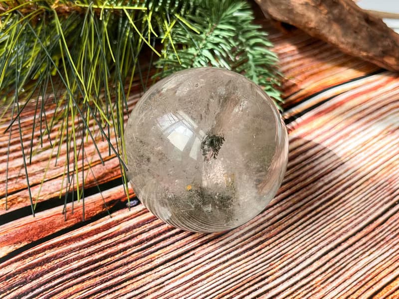 【一物一圖】天然骸骨水晶球 直徑64MM 送底座