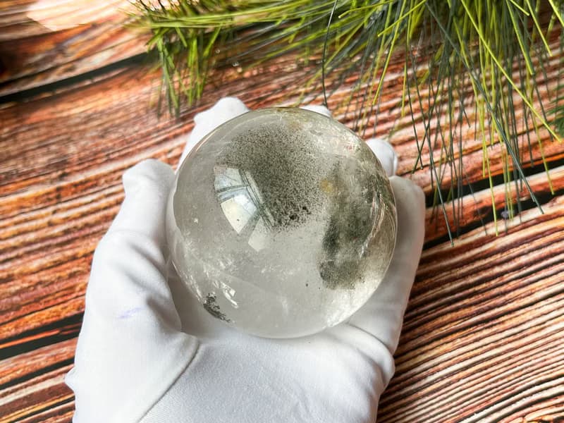 【一物一圖】天然骸骨水晶球 直徑64MM 送底座