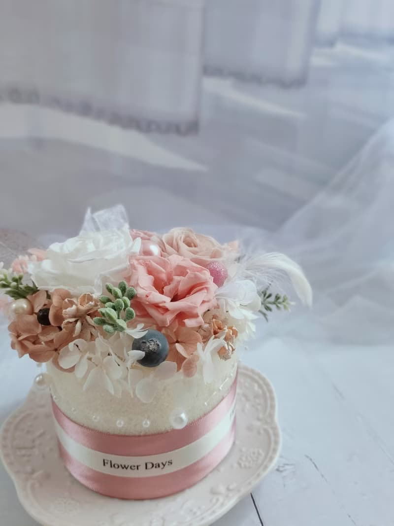 生日蛋糕-永生花做的蛋糕