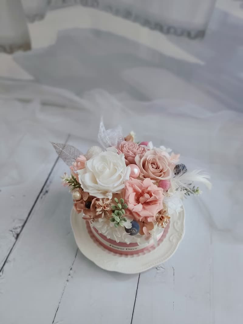 生日蛋糕-永生花做的蛋糕