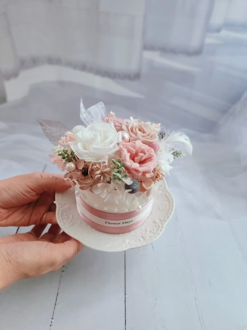生日蛋糕-永生花做的蛋糕