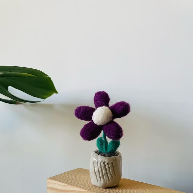 |哈哈羊毛氈| 小花陶盆 (4款) / 009