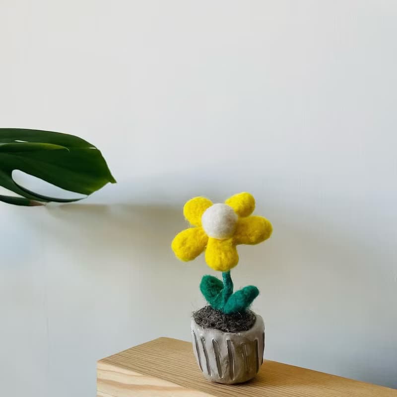 |哈哈羊毛氈| 小花陶盆 (4款) / 009