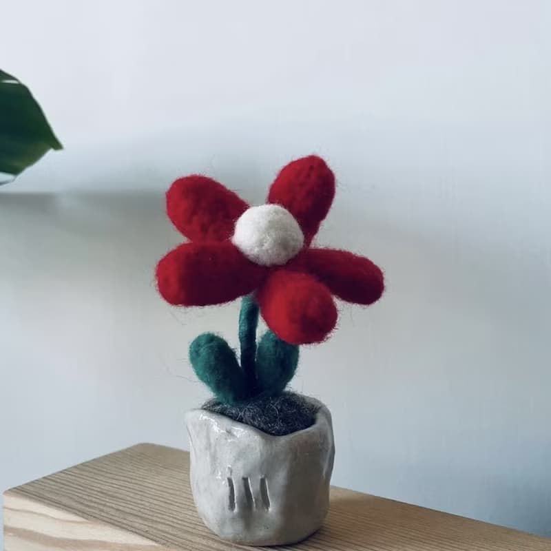 |哈哈羊毛氈| 小花陶盆 (4款) / 009