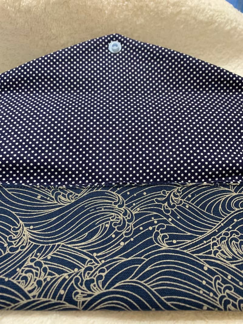 文青風環保筷袋 ~逐浪 日系  沈穩藍 收納 手作餐具袋